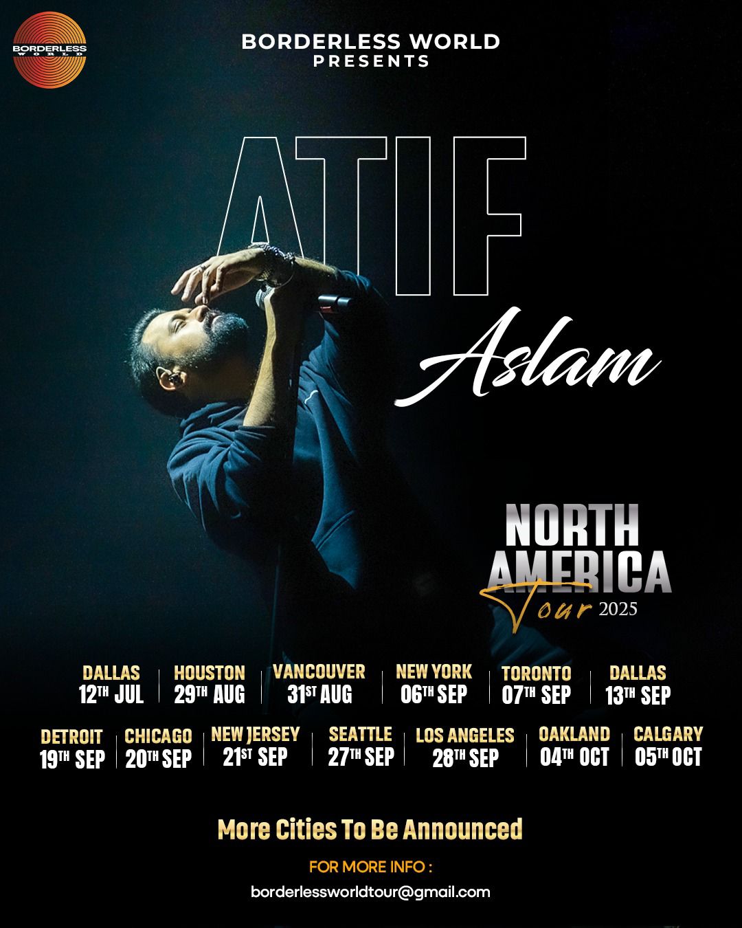 Atif Aslam North America Tour Poster